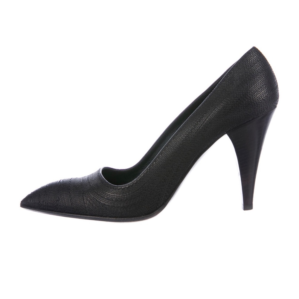 Jill Sander Black Weaved Pointed Toe Heels